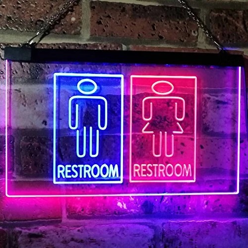 Male Female Restroom Dual LED Neon Light Sign